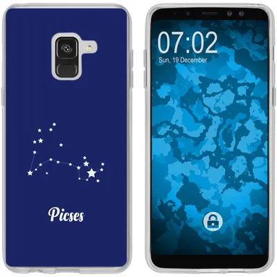 Produktbild von PhoneNatic Case kompatibel mit Samsung Galaxy A8 (2018) EU Version Silikon-Hülle SternzeichenPisces M1