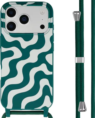 Zdjęcie produktu dla imoshion Silikonowe etui z paskiem dla Apple iPhone 17 Pro Max - Petrol Green Groovy