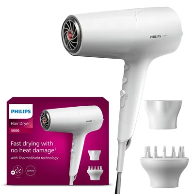 Produktbild von Philips 5000 series BHD500/20 Haartrockner, Gleichstrom, Weiß, Hängeschlaufe, 1,8 m, 2100 W, 220-240 V