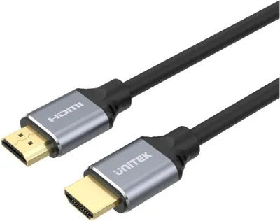 Produktbild von UNITEK C138W, 2 m, HDMI Typ A (Standard), HDMI Typ A (Standard), 3D, 48 Gbit/s, Schwarz, Grau