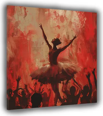 Produktbild von Abstrakt Ballerina Leinwandbild Wandbild Kunstdruck XL Wanddeko: 80x80x4cm