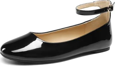 Produktbild von DREAM PAIRS Damen-Schuhe,lässig,spitzer Zehenbereich,Ballett-Komfort,weiche Slip-on-Flachschuhe,Farbe:SCHWARZ-PAT,Größe:41.5