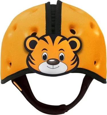 Produktbild von Baby-Helm für Kriechen und Gehen in Tigerorange mit atmungsaktivem Design