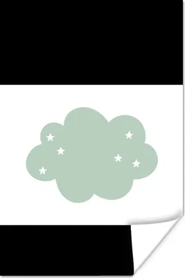 Produktbild von MuchoWow® Poster Wolke - Mädchen - Jungen - Sterne - Pastell - Kind 160x120 cm - Foto Plakat