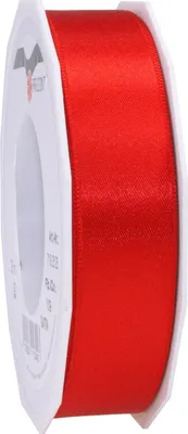 Produktbild von präsent 7182525-609 Doppelsatin 25 mm, rot (25 m)
