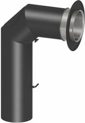 Produktbild von Rauchrohrset Ø 120 mm inkl. Rosette & Mauermuffe schwarz lackiert 700 x 450 mm