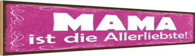 Produktbild von vianmo Holzschild 10x46 cm Mama ist die Allerliebste