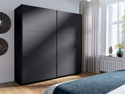 Image de Armoire à portes coulissantes Arsala 11, 200 x 62 x 207 cm, 2 portes, gris graphite