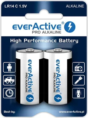 Image de Alkaline-Batterien EverActive Pro LR14 C - Blisterverpackung 2 Stück