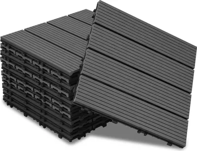 Produktbild von Izrielar Terrassenfliesen 2m² Holzfliesen 30x30 cm 22 Stück Terrassenfliesen Holz Fliesen mit Klicksystem für Terrasse Balkon
