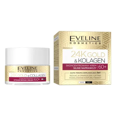 Produktbild von Eveline Cosmetics 24K Gold & Kollagen Intensiv-Reparaturcreme 60+, 50 ml