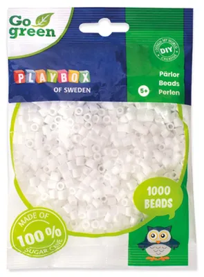 Produktbild von Playbox Bügelperlen Go green Midi 1000 Stk. weiß