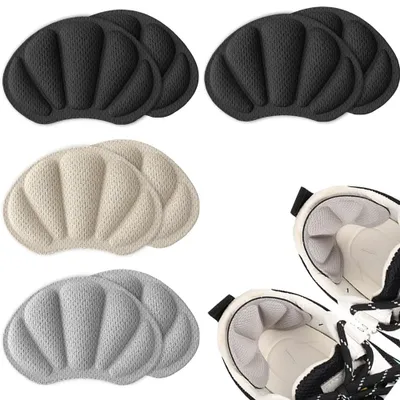 Produktbild von 4 Paar Fersenschutz - Hielpads - Anti Blaren - Antislip - Blasen und Reibungsschutz - für Frauen und Männer - Universell - Schwarz Beige Weiß