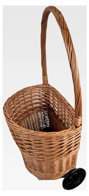Produktbild von Kleiner Einkaufswagen aus Weide 44x32x90 cm mit Rollen