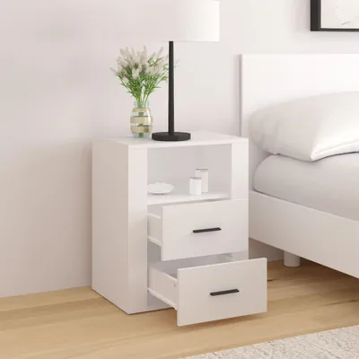 Immagine prodotto di vidaXL Comodino bianco 50x36x60 cm in materiale derivato dal legno