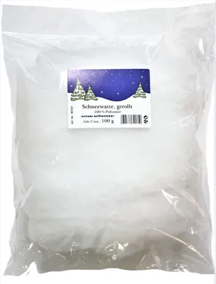 Produktbild von SCHNEEWATTE, Dekoschnee, Kunstschnee, Schnee GEROLLT 100g
