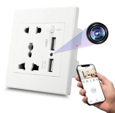 Produktbild von Mini-Kamera Universalstecker iUni PR2, Wi-Fi, Full HD, 2 USB-A-Anschlüsse, microSD-Kartenslot