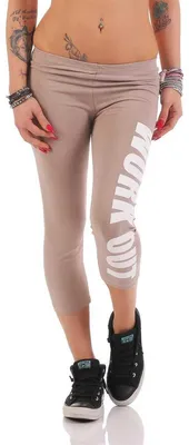 Produktbild von Leggings WORK OUT 3/4 Sporthose Baumwolle; Beige XL/42