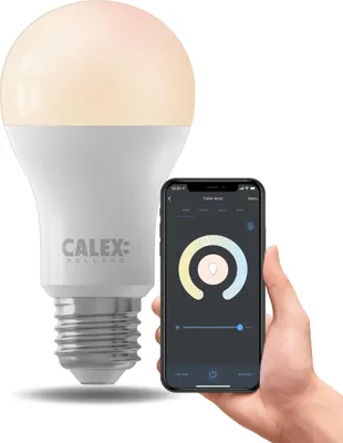 Obrázek produktu pro Calex Smart LED lampa, E27, A60, teplé bílé světlo, stmívatelná, aplikace WLAN a hlasové ovládání