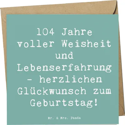 Produktbild von Mr. & Mrs. Panda Deluxe Karte Spruch 104. Geburtstag - Meeresbrise - Geschenk, Feiern, doppelkarte, Lebenserfahrung, Klappkarte, Glückwunschkarte, Geburtstagsgeschenk