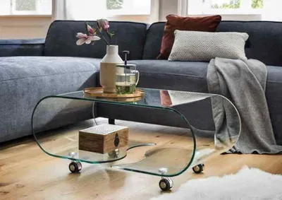 Produktbild von Couchtisch >7/123< in Klarglas, Glas - 90x38x50cm (BxHxT)