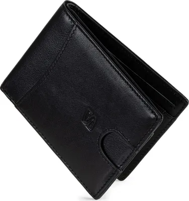 Produktbild von SERASAR | Geldbörse [Clever] mit Schwarz ohne Münzfach Leather | Farbe: Schwarz ohne Münzfach | Länge: 12.5cm