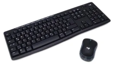 Produktbild von Logitech MK270, Volle Größe (100%), Kabelgebunden, RF Wireless, AZERTY, Schwarz, Maus enthalten