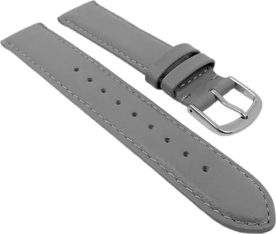 Produktbild von Uhrenarmband aus weichem Kalbsleder Grau Herzog 26697S, Stegbreite:20mm