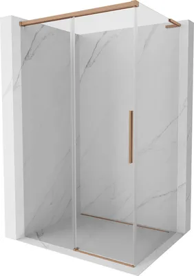Produktbild von Mexen Rox L Schiebeduschkabine 95 x 70 cm, transparent, gebürstetes Kupfer - 8C2L-095-070-65-00