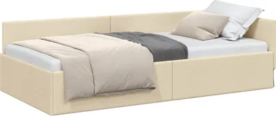 Obrázek produktu pro vidaXL Rohový rám postele s čelem krémový 80 cm x 200 cm látka