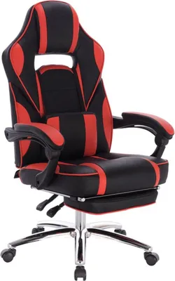 Zdjęcie produktu dla Gamestoel - Czerwony - Sztuczna skóra - Z oparciem i podłokietnikami - Regulowana wysokość - Ergonomiczny - Fotel gamingowy