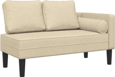 Produktbild von vidaXL Chaiselongue mit Kissen Creme Stoff