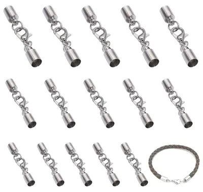 Karabinerhaken aus Edelstahl, 15 Stück, 3 Größen, für DIY-Schmuck