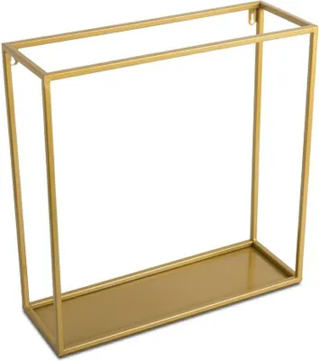 Produktbild von Wandregal, Hängeregal Metall Aufhängen, Rechteckig, Loft, Gold, 45cm