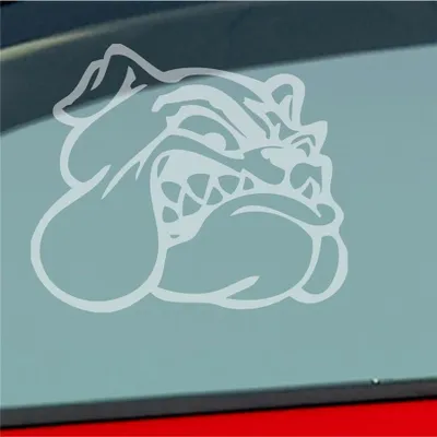 Produktbild von Auto Aufkleber Bulldogge Hund Tier Animal Dogge 12x10 cm Milchglas Sticker Heckscheibenaufkleber