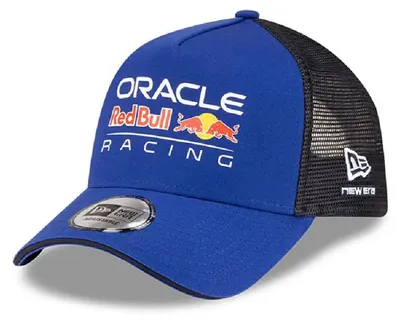 Immagine prodotto di Cappellino da baseball Red Bull Racing New Era Essential E-Frame, articolo ufficiale per i fan, cappellino blu e nero con logo della squadra, in misto cotone e poliestere di alta qualità
