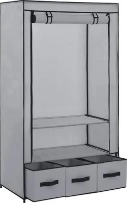 Obrázek produktu pro vidaXL Šatní skříň šedá 87 x 49 x 159 cm Látka
