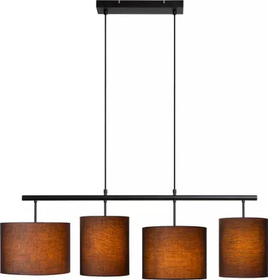 Image de Suspension avec abat-jours noirs et intérieur doré MAYA 4xE27 40W Lucide