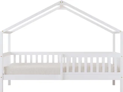 Immagine prodotto di Sunny Kae Letto a Capanna con Protezione Anticaduta, Bianco | Letto a Casetta con Protezione Anticaduta  - Senza Materasso - 207 X 96 X 156,5 Cm /