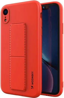 Produktbild von cofi1453® Kickstand Hülle Bumper aufstellbar kompatibel mit Iphone XS Max Silikon Hard Case Schale Zubehör Tasche Schutz mit integriertem Magneten Rot