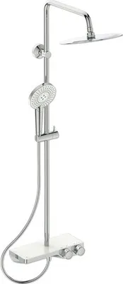 Zdjęcie produktu dla System prysznicowy CERATHERM S200 okrągły, z półką chrom chrom