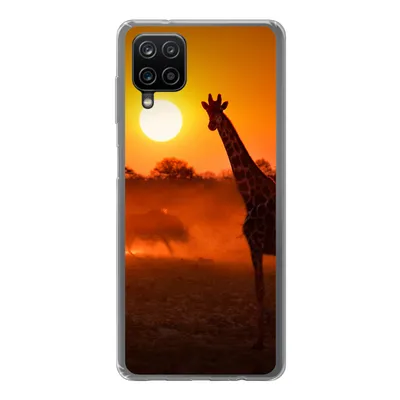Produktbild von MuchoWow® Handyhülle Schutzhülle Hülle für Samsung Galaxy A12 Giraffe - Sonne - Savanne Silikon Softcase Handy Hülle - Bild