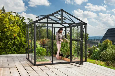 Produktbild von Vitavia Gewächshaus "Zeus 6200" schwarz 6,2 m² 3 mm ESG, 10 mm HKP