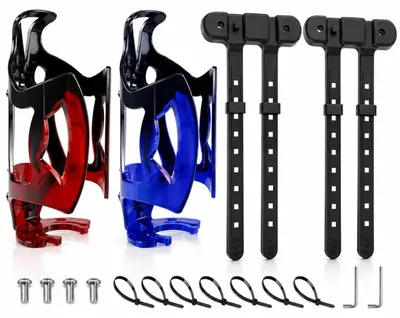 Immagine prodotto di Portaborraccia bici - Set da 2 - Con cinghie per tubi - Accessori bici per borraccia