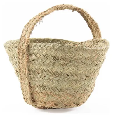 Imagen del producto de Cesta de mimbre con asa, diámetro 32, altura 25/39 cm