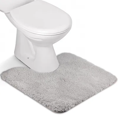 Produktbild von Rutschfeste, hochflorige Badematten, maschinenwaschbar, aus wasserabsorbierender, weicher Mikrofaser für Bad, Dusche und Badezimmer (50x50cm, hellgrau)
