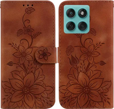 Produktbild von Motorola Edge 60 / 60 Fusion Hülle - Coverup Blumen Klapphülle - Braun