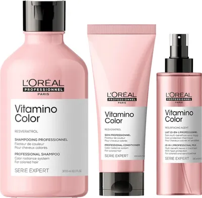 Zdjęcie produktu dla Loreal Vitamino Color Szampon 300ml + Loreal Vitamino Color Odżywka 200ml + Loreal Vitamino Color 10w1 190ml NOWOŚĆ