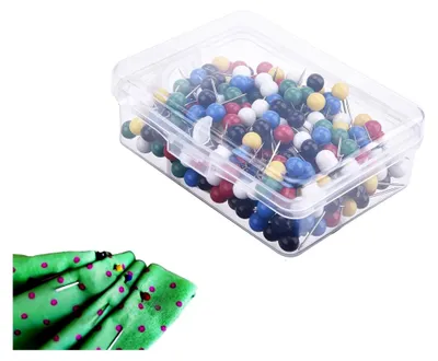 Produktbild von 200 bunte Stecknadeln, 15mm mit Rundkopf, für verschiedene Anwendungen