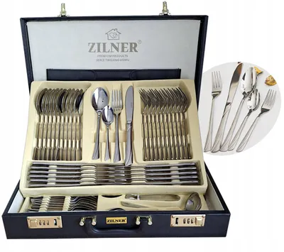 Produktbild von Besteckset Zilner 72-teilig für 12 Personen mit Glanz in Koffer